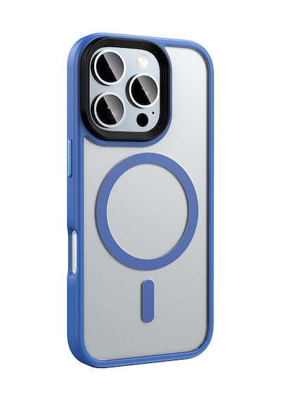 Apple Uyumlu iPhone 16 Pro Kılıf Magsafe Destekli Kamera Yükseltili Mat Parmak İzi Tutmayan Silikon Celikaksesuar Mavi