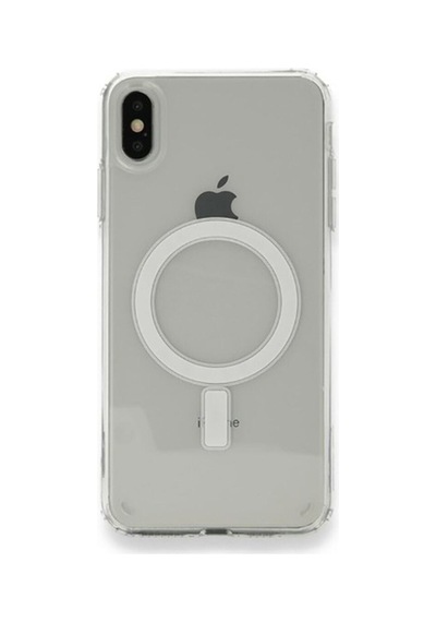 Apple iPhone Uyumlu X Kılıf Magsafe Wireless Kablosuz Şarj Destekli Sert Şeffaf Darbe Emici Embos -şeffaf Color-3171-clr-41858