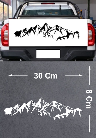 Dağ Doğa Kamp Sticker - Araba Oto Motosiklet Karavan Pickup Cam Sticker - 00128 30 Cm