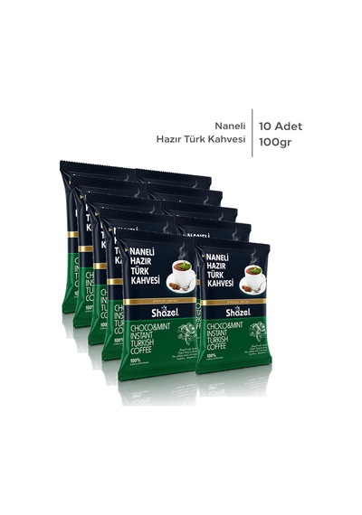 Shazel Hazır Türk Kahvesi Naneli 100 Gr 10 Paket