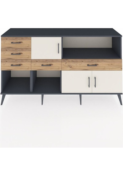 Hyperion Konsol 2 Raflı 5 Çekmeceli 3 Kapaklı 176x44x99 Antrasit- Antrasit-aytaşı/çam Hyperion Konsol 2 Raflı 5 Çekmeceli 3 Kapaklı 176x44x99 Antrasit- Antrasit-aytaşı/çam
