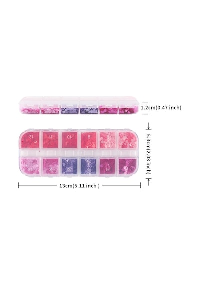 Parlak Tırnak Süsleme Folyo Pulları Kalpler Ve Harfler Nail Art