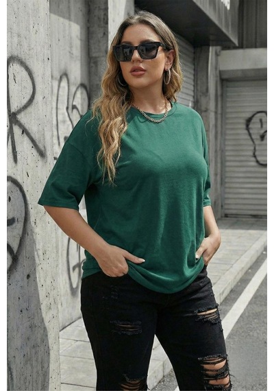 Mily Kadın Büyük Beden Battal Basic Bisiklet Yaka Pamuklu T-shirt Rahat Kesim Unisex Sevgili Kombini Yesıl Mily Kadın Büyük Beden Battal Basic Bisiklet Yaka Pamuklu T-shirt Rahat Kesim Unisex Sevgili Kombini Yesıl