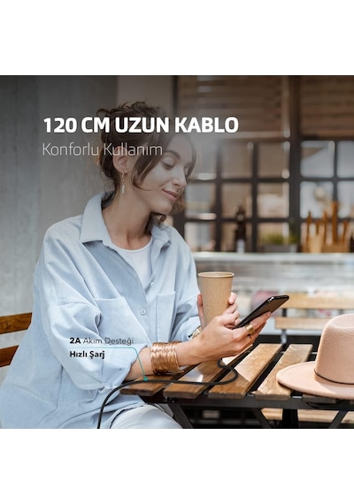 Alumicable Type-c 120cm Şarj Kablosu - Uzay Grisi 2dk18ug Standart