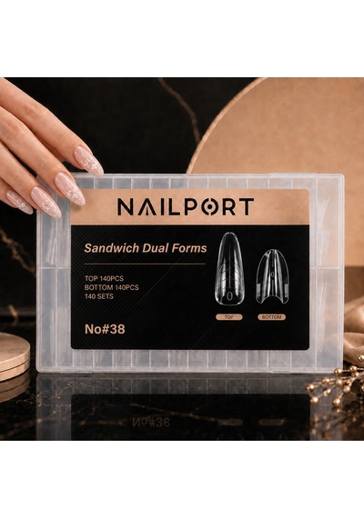 Badem Almond Protez Tırnak Sandwich Dual Üst Form Jel Polygel Acrygel - Akrijel Ve Polijel İçin Dual Form Şablon 280li Wn-df038