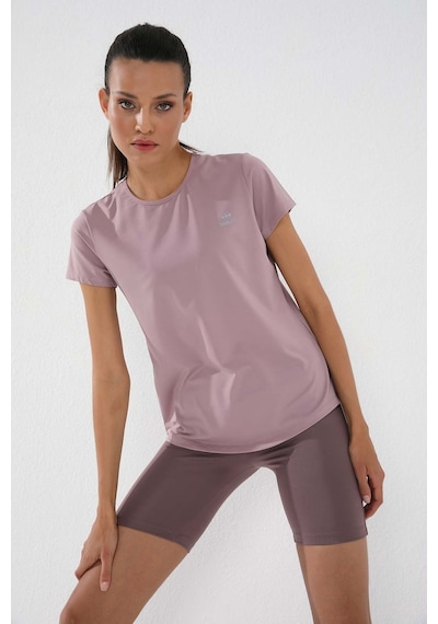 Gül Kurusu Basic Kısa Kol Standart Kalıp O Yaka Kadın T-shirt - 97144 Gül Kurusu