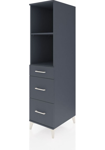 Kronos Dolap 2 Raflı 3 Çekmeceli 44x59x182 Antrasit-antrasit Antrasit