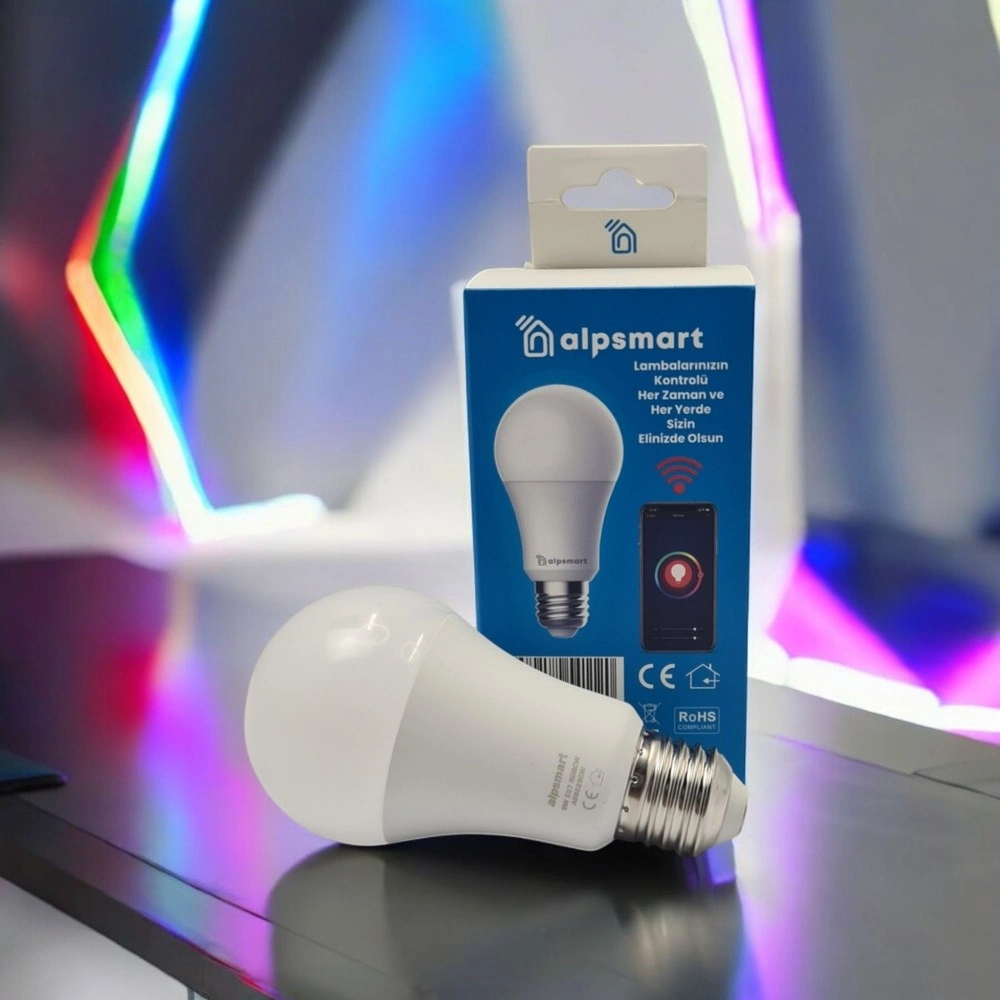 Alpsmart As-8229 Cw Akıllı Wifi Led Lamba Tuya Destekli 9w Ampül Çok Renkli