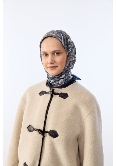 Mirsoy Scarf Zümra Desen Eşarp Mavi