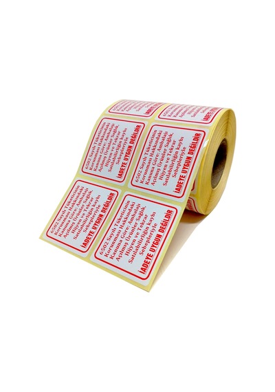 Hijyen Uyarı Etiketi, Kuşe Kağıt, İade Etiketi 6x5cm - 200 Adet