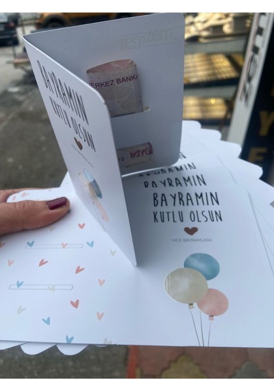 Harçlık Kartı Kesimli 8 Adet Para Kartı Bayram Hediyesi Tebrik