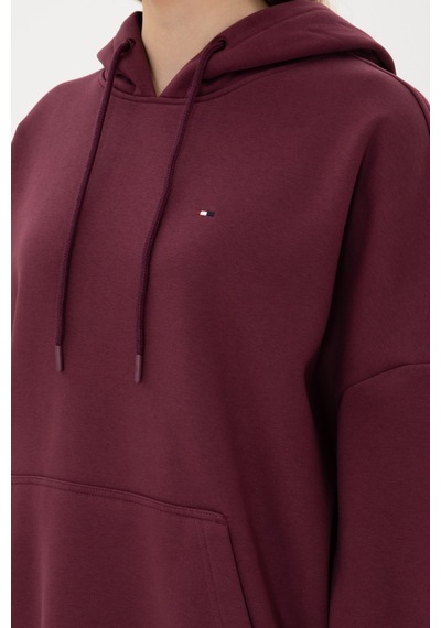 U.S. Polo Assn. Kadın Bordo Şardonlu Kapüşonlu Sweatshırt 50313567-VR177
