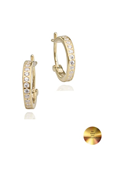 Brezza Lusso Jewelry 18k Serie Oro Şans Halka Minimal Gümüş Küpe 13 Mm