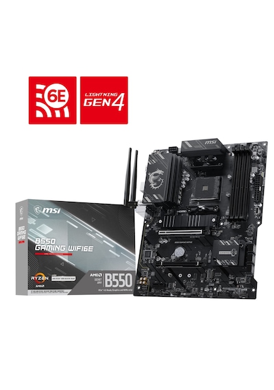 Msı Mb B550 Gamıng Wıfı6e Am4 Ddr4 4800 Oc Hdmı Dp 2x M.2 Usb 10gbps 1g Lan Wıfı6e Atx