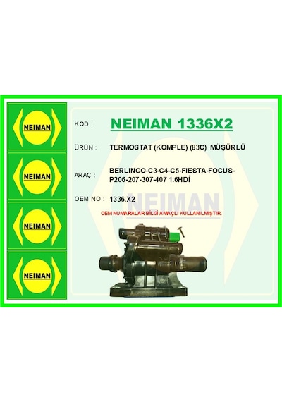 Bescher Termostat Komple 83c Müşürlü Berlıngo-c3-c4-c5-fıesta-focus-p206-207-307-407 1.6hdi Neıman 1336x2 1336.x2
