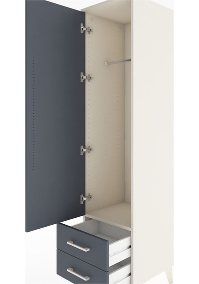 Hyperion Dolap Tek Raflı 2 Çekmeceli Tek Askılı 44x44x182 Ayt... Aytaşı