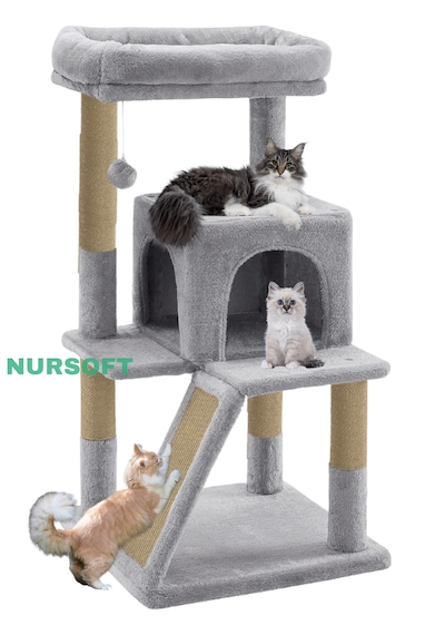 Nursoft Teraslı Dekoratif Kedi Tırmalama Evi - 0091