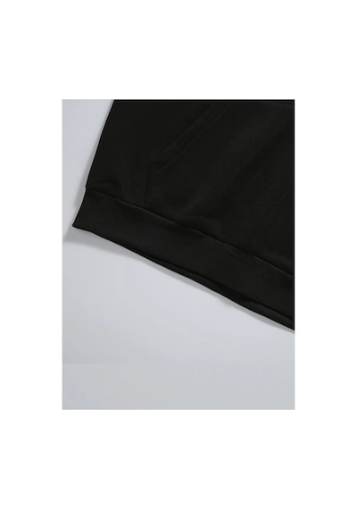 Tarzsokak Unisex Kadın/erkek Katı İpli Kapüşonlu Üst Siyah