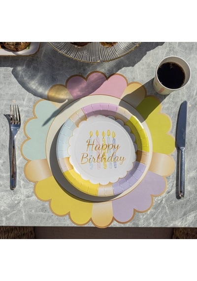 Birthday Kağıt Amerikan Servis 38x38 Cm 12'li Paket Beyaz