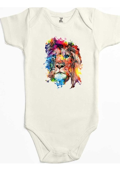 Zepplin Giyim Lion Rainbow Sarı Bebek Body Zıbın