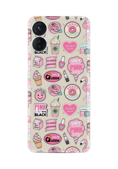 Tecno Camon 19 Neo Kılıf Resimli Desenli Baskılı Silikon Donut Flamingo 1415