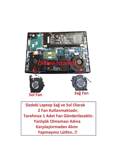 Notebook Fan - Tek Sol - Hp Pavilion Gaming 15-cx0027nt Muadili Uyumlu, Görsel Teyit Ediniz