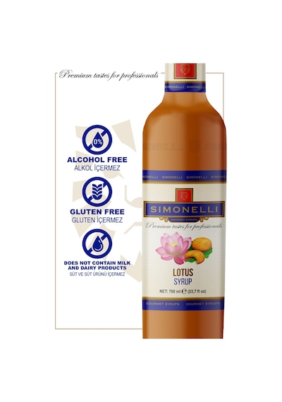 Simonelli Kahve ve Kokteyl Şurubu Lotus Aromalı 700 ML + Pompa