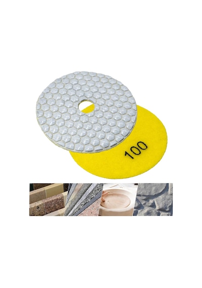 6551 Granit Mermer Taş Parlatma Polisaj Ped 100 Mm - 100 Kum