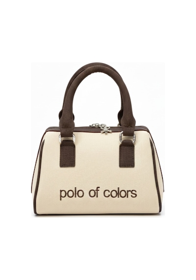 Polo Of Colors Kadın Deri Görünümlü El Omuz Çantası Krem - Kahverengi