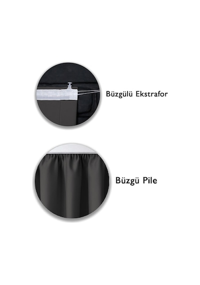 Blackout Karartma Pilesiz Fon Perde Tek Kanat 140X250 Cm Antrasit