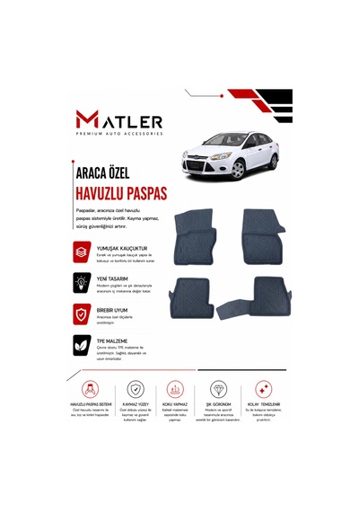 Ford Focus 2012 Model 4d Ekstra Havuzlu Paspas