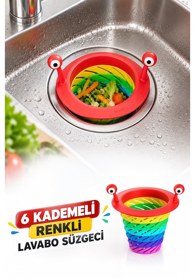 Renk 6 Kademeli Silikon Lavabo Süzgeci Gider Tıkacı Mutfak Banyo Lavabo Kapağı