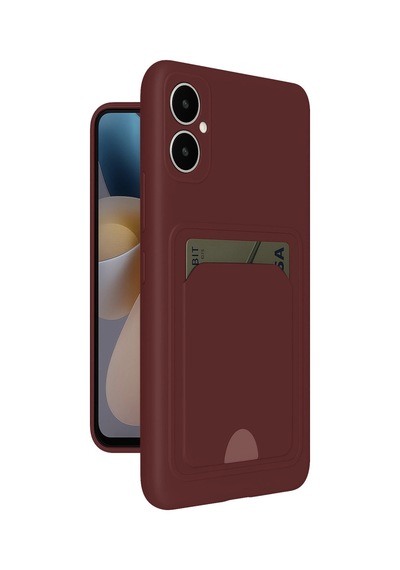 Samsung Galaxy Uyumlu , A05 Kelvin Kartvizitli Silikon - Bordo