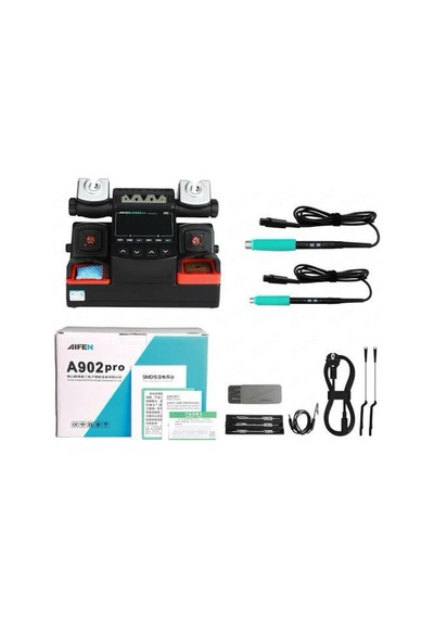 Aıfen A902 Pro 450w Çift Kollu T245 + T210 Esd Lehimleme Havya İstasyonu 3+3 6 Uçlu Profesyonel Havya