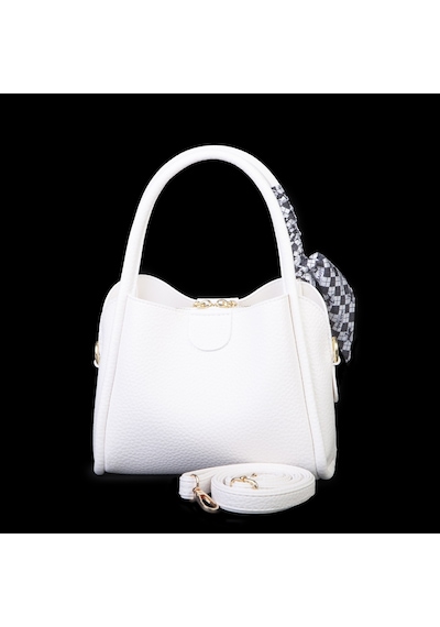 Nas Bag Fularlı Mini Boy El Ve Çapraz Çanta Beyaz Lopez