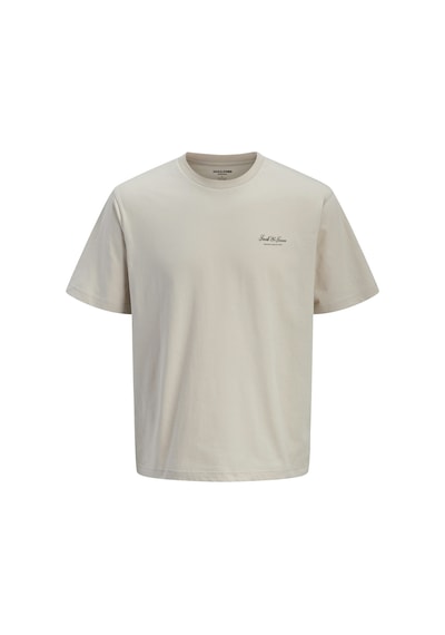 Jack & Jones Jack Jones Yazı Desenli Erkek Yuvarlak Yaka Tişört 12287990 Bej