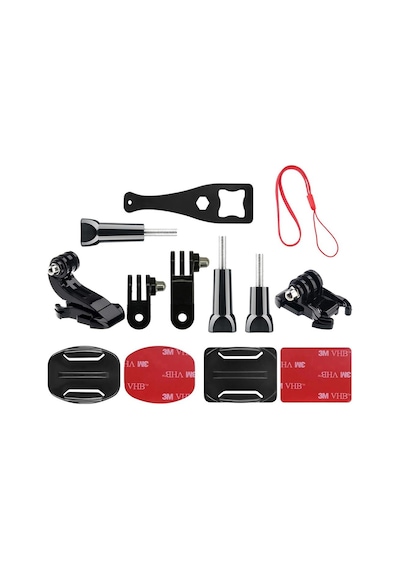 Gplus Bs13kyvjhs 13 Parça Oval Eğimli Yüzey Ve Flat Düz Zemin Hızlı Tak J-hook 3 Yollu Aksiyon Kamera Uyumlu 3m Yapışkan Motor Kask Bağlantı Seti Siyah
