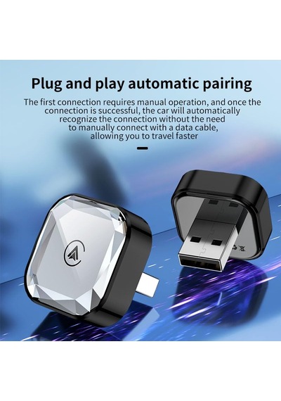 Tr Wireless Carplay Android Auto Adaptörü Usb-a Girişli Kablosuz Araç Bağlantı Aparatı Plug And Play Kolay Kurulu