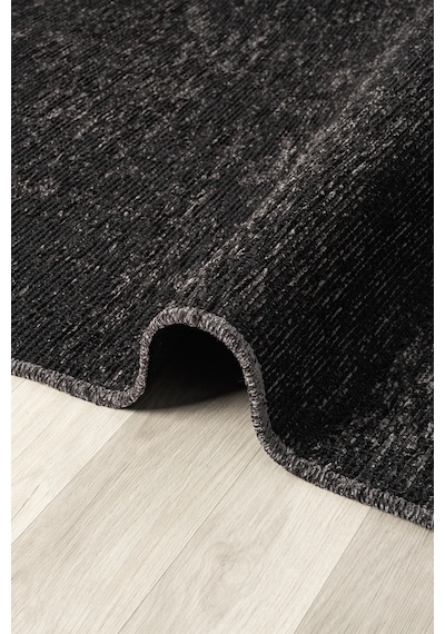 Antik Antrasit Halı Yıkanabilir Kaymaz Taban Şönil Kilim Dokuma Pamuk Taban Kilim 10105a Antrasit