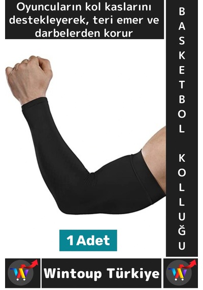 Konforlu Basketbol Voleybol Fitness Likralı Elastik Ter Emici Destekleyici Basketbol Kolluğu M Beden