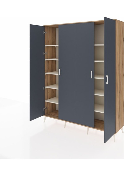 Hyperion Gardrop 10 Raflı 4 Kapaklı 176x44x221 Çam-antrasit/aytaşı Antrasit/aytaşı Hyperion Gardrop 10 Raflı 4 Kapaklı 176x44x221 Çam-antrasit/aytaşı Antrasit/aytaşı