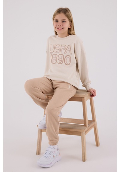 U.S. Polo Assn. U.s. Polo Assn Kız Çocuk Krem Eşofman Takımı Us2311-c-v2 KREM