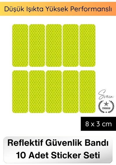 Reflektör Reflektör Honeycomb Reflektif Güvenlik Bandı Altıgen Petek Dokulu 10 Adet Sticker Seti Ya