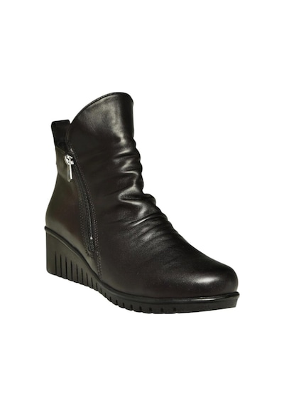 Fox Shoes V324200303 Siyah Hakiki Deri Dolgu Tabanlı Kadın Bot Siyah-hakiki Deri