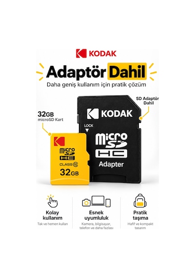 Kodak Class 10 32 Gb Mıcro Sdhc Hafıza Kartı