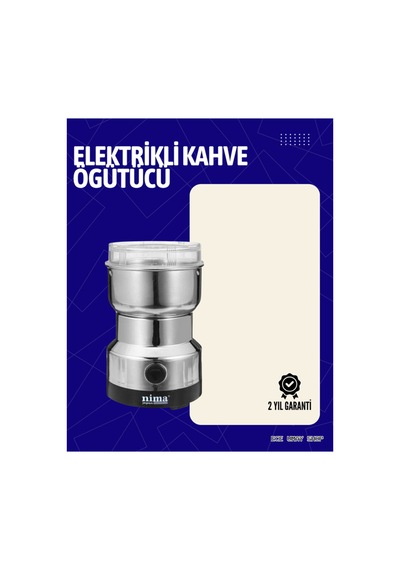 Myceshop Elektrikli Sessiz Kahve Öğütücü Çok Fonksiyonlu, 200w, Ab Fişli, 183635 Kolay Temizle Şeffaf Şeffaf