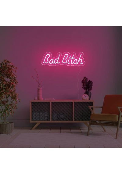 Bad Bitch Yazılı Neon Tabela Pembe