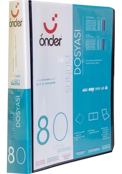 Önder Katalog Sunum Dosyası Ön Cepli Pp 80 Li Siyah 1280-3 Çok Renkli