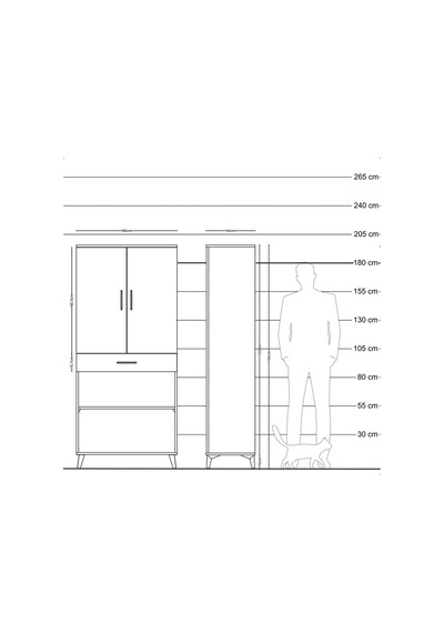 Hyperion Dolap 4 Raflı Tek Çekmeceli 2 Kapaklı 88x44x195 Antr... Antrasit