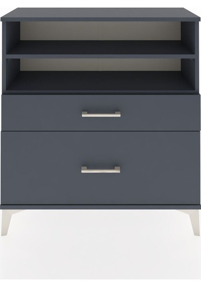 Arges Şifonyer 2 Raflı 2 Çekmeceli 88x30x96 Antrasit-antrasit Antrasit